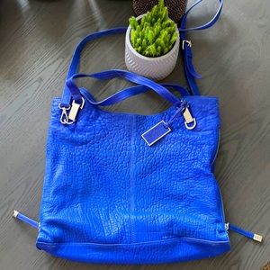Vince Camuto cobalt blue pebbles leather crossbody